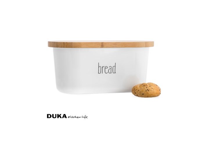 Chlebak z deską do krojenia DUKA KITCHENBASIC 37x21x17 cm biały melamina Kategoria Chlebaki