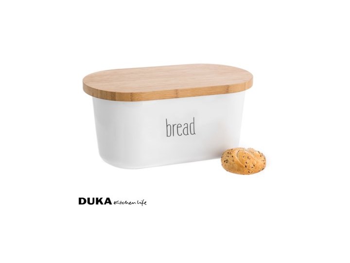 Chlebak z deską do krojenia DUKA KITCHENBASIC 37x21x17 cm biały melamina Kategoria Chlebaki