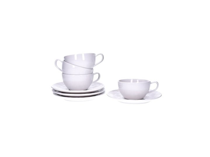 Zestaw filiżanek ze spodkami DUKA SARA 8 elementów 200 ml porcelana Filiżanka do herbaty Komplety filiżanek Filiżanka ze spodkiem Kategoria Filiżanki