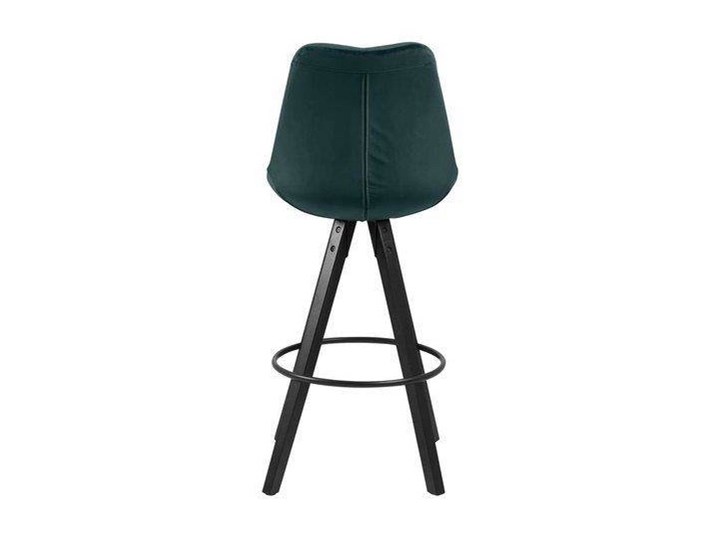 Welurowy stołek barowy na drewnianych nogach Dima Vic Wysokość 112 cm Pomieszczenie Jadalnia Szerokość 49 cm Kolor Szary