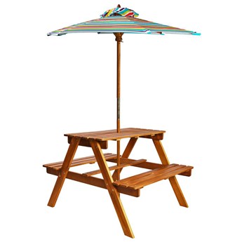 Dziecięcy stolik piknikowy z parasolem - Talis