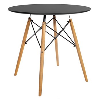 OKRĄGŁY STÓŁ DO SALONU ETT 80 CM CZARNY MDF
