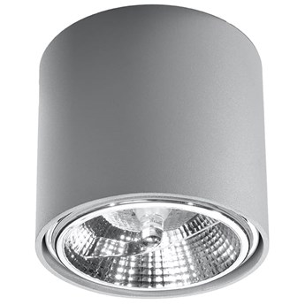 Nowoczesny Plafon TIUBE szary Lampa aluminium okrągła na sufit Idealna do salonu, sypialni, korytarza Oprawa sufitowa żarówka GU10 Oświetlenie SOLLUX
