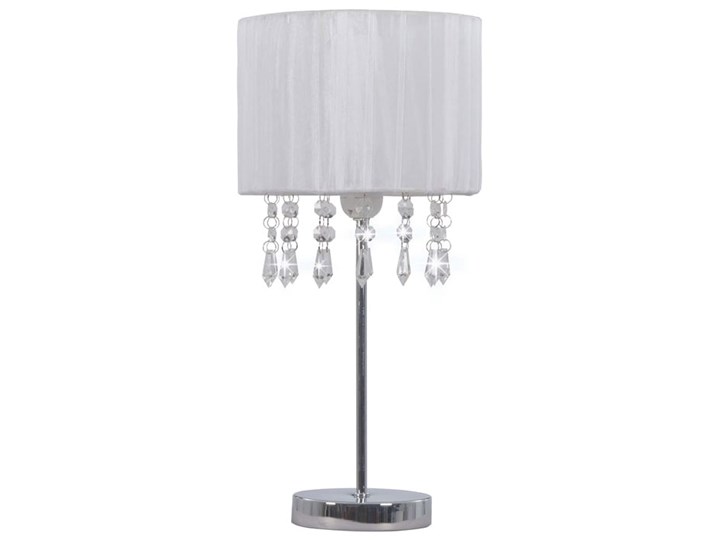 Biała lampka stołowa w stylu glamour - EX817-Alesa Wysokość 44 cm Lampa z abażurem Tworzywo sztuczne Metal Kolor Biały