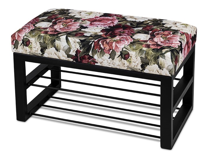 Ławka Tapicerowana do przedpokoju Industrialna SHELF GEOMETRICO - LOFT Materiał obicia Tkanina