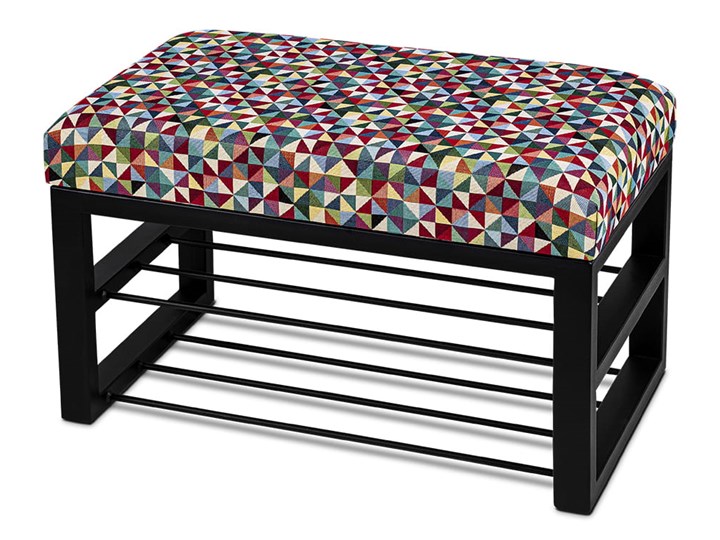 Ławka Tapicerowana do przedpokoju Industrialna SHELF GEOMETRICO - LOFT Kategoria Ławki do salonu Materiał obicia Tkanina