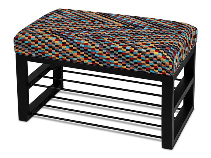 Ławka Tapicerowana do przedpokoju Industrialna SHELF GEOMETRICO - LOFT Materiał obicia Tkanina