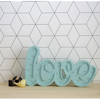 Lampka nocna dla dziecka drewniana napis love