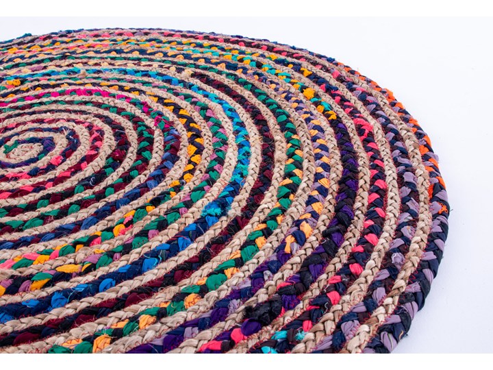Dywan bawełniany kolorowy 100 cm 100x100 cm Wzór Paski Juta Bawełna Dywany Okrągły Pomieszczenie Pokój nastolatka
