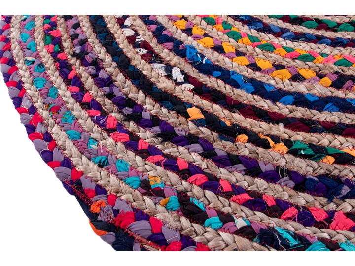 Dywan bawełniany kolorowy 100 cm Dywany Okrągły Juta 100x100 cm Bawełna Pomieszczenie Pokój nastolatka