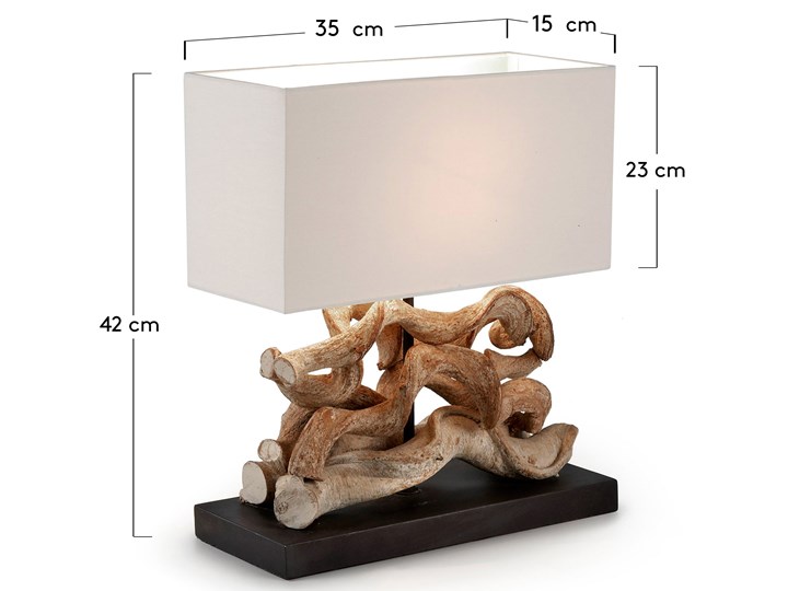 Lampa stołowa Temoc 35x42 cm biało-drewniana Kategoria Lampy stołowe Kolor Biały