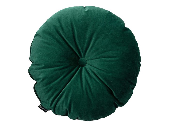 Poduszka okrągła Velvet z guzikiem, butelkowa zieleń, ⌀37 cm, Velvet