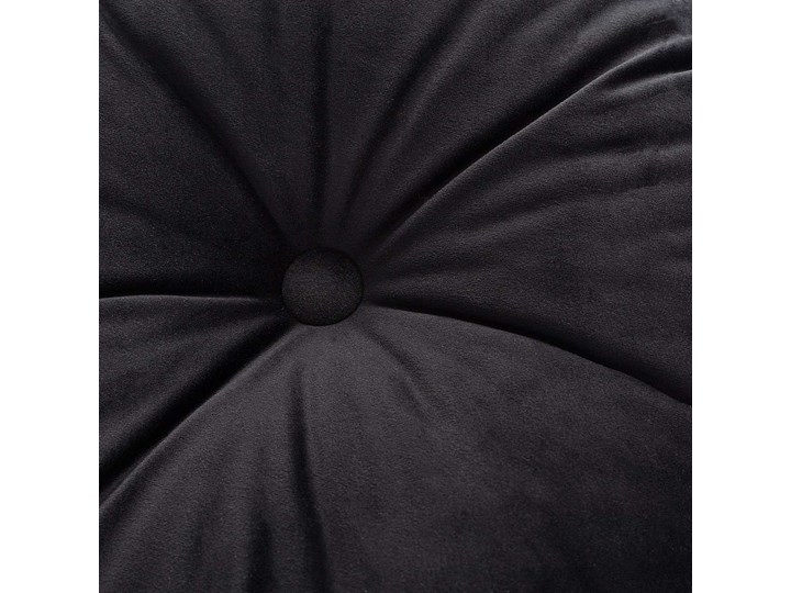Poduszka okrągła Velvet z guzikiem, głęboka czerń, ⌀40 cm, Velvet Poliester Aksamit Okrągłe Poduszka dekoracyjna Pomieszczenie Sypialnia