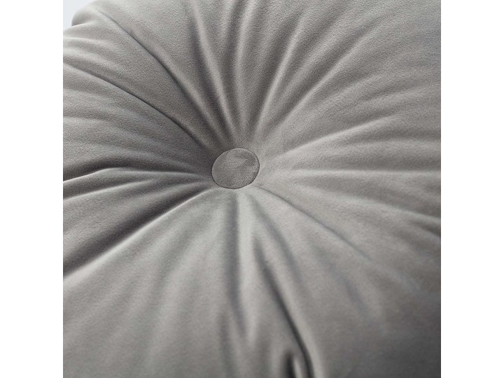 Poduszka okrągła Velvet z guzikiem, srebrzysty szary, ⌀40 cm, Velvet Poliester Okrągłe Aksamit Poduszka dekoracyjna Pomieszczenie Pokój przedszkolaka