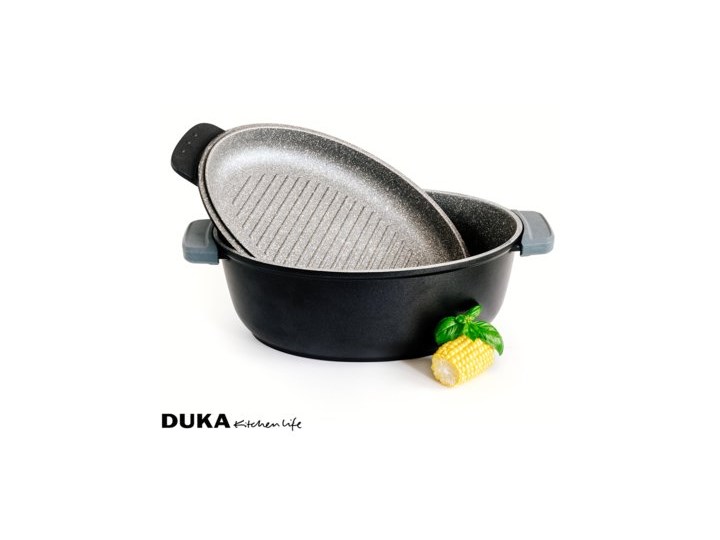 Brytfanna z pokrywką DUKA GOTA COOK 5600 ml aluminium Naczynie z pokrywką Naczynie do zapiekania Kategoria Naczynia do zapiekania Kolor Czarny