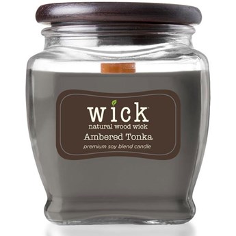 Colonial Candle Wick sojowa świeca zapachowa drewniany knot 15 oz 425 g - Ambered Tonka