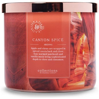 Colonial Candle Travel sojowa świeca zapachowa w szkle 3 knoty 14.5 oz 411 g - Canyon Spice