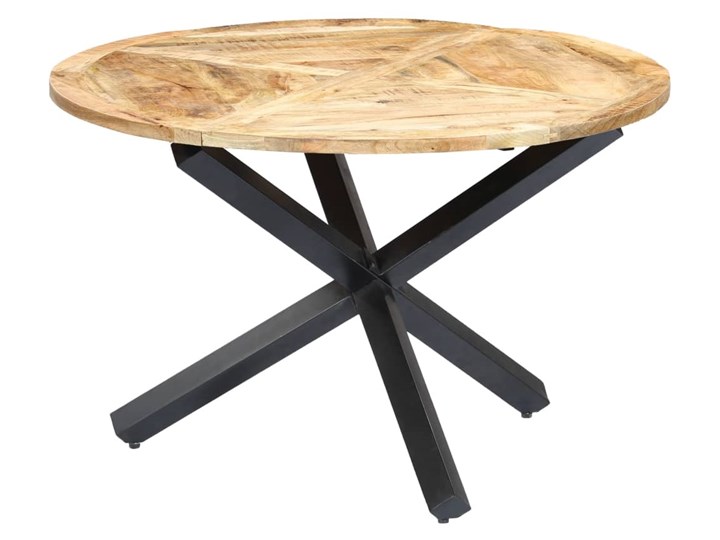 Okrągły stół z drewna mango – Gebel 2X Drewno Długość 120 cm  Styl Nowoczesny Szerokość 120 cm Beton Wysokość 76 cm Styl Minimalistyczny