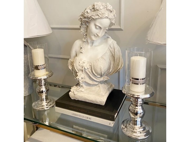POPIERSIE DEKORACYJNE BIAŁE DECORATIVE BUST NO 3 30x19x49h Tworzywo sztuczne Kamień Kolor Biały Kategoria Figury i rzeźby