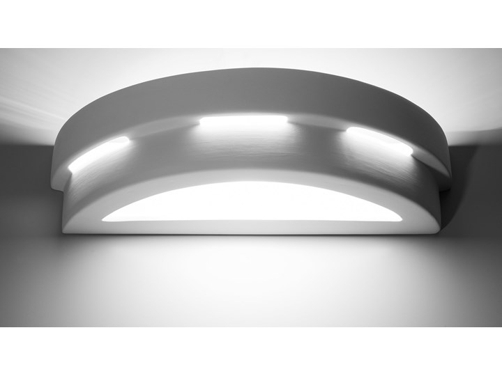 SOLLUX Efektowna lampa ścienna półokrągły kinkiet ceramiczny HELIOS Ceramika Kinkiet dekoracyjny Kinkiet łazienkowy Kinkiet LED Szkło Styl Nowoczesny