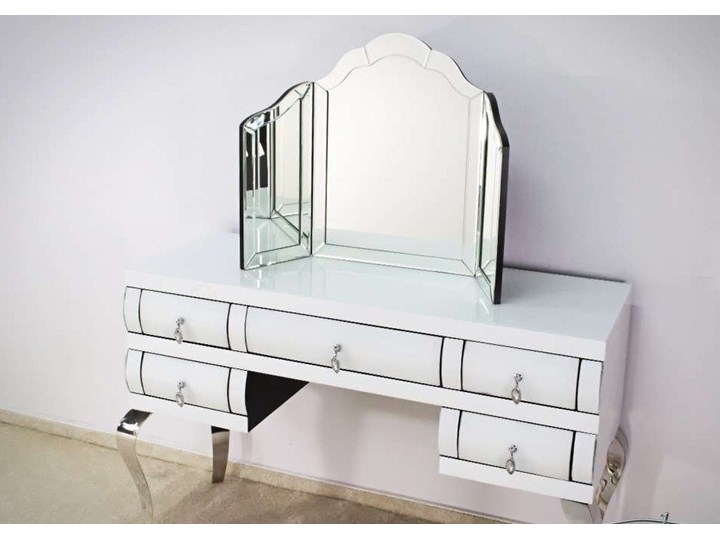 Lustro 3 - częściowe glamur na toaletkę 59x89 Stojące Nieregularne Lustro bez ramy Styl Klasyczny