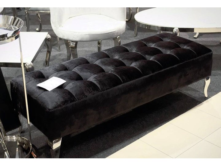 Pufa Estillo Glamur Black 140 kryształki Tradycyjna Styl Glamour