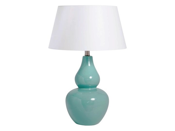 Ceramiczna lampa stołowa KANDY z białym abażurem Lampa z abażurem Kolor Miętowy Kategoria Lampy stołowe