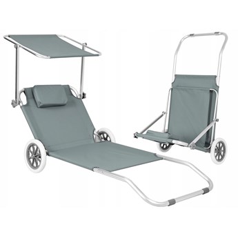 Leżak plażowy z kółkami Martin - GREY