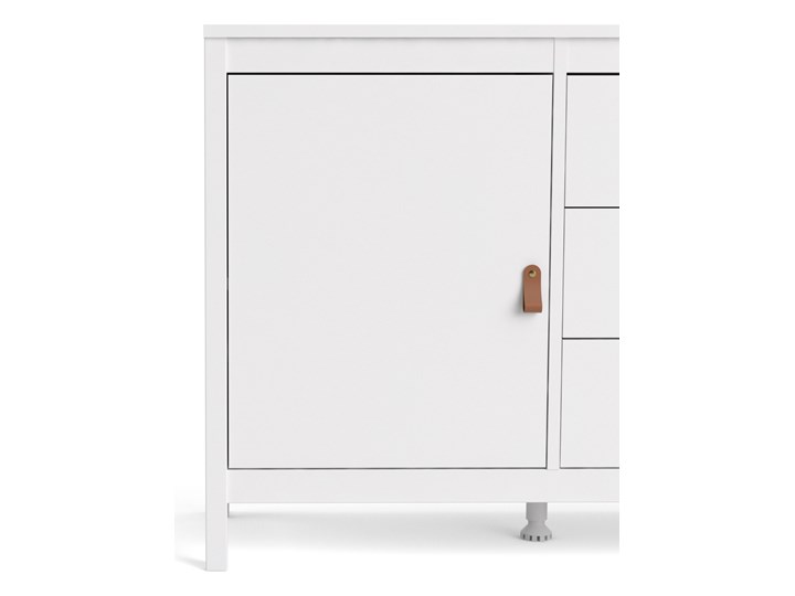 Komoda pokojowa z szafkami i szufladami Madrid 3+2 biały mat Głębokość 38 cm Płyta MDF Wysokość 80 cm Szerokość 151 cm Styl Prowansalski