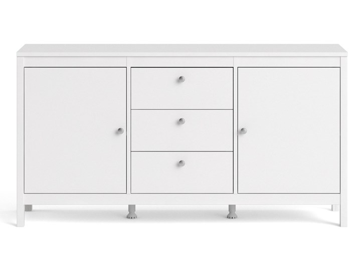Komoda pokojowa z szafkami i szufladami Madrid 3+2 biały mat Szerokość 151 cm Płyta MDF Głębokość 38 cm Wysokość 80 cm Styl Prowansalski Kategoria Komody
