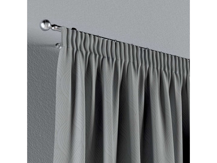 Zasłona zaciemniająca na taśmie 1 szt., geometryczny wzór na szarym tle, 1szt 140 × 260 cm, Blackout - zaciemniające 140x260 cm Poliester Pomieszczenie Jadalnia Mocowanie