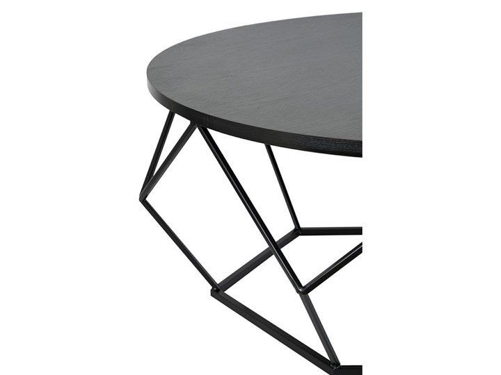 Stolik kawowy Diamond 90 cm czarny Wysokość 42 cm Płyta MDF Metal Wysokość 41 cm Kształt blatu Okrągłe
