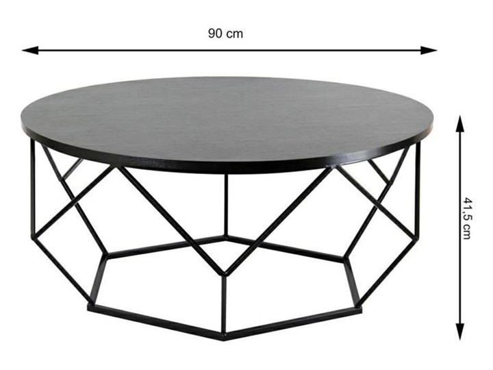 Stolik kawowy Diamond 90 cm czarny Metal Wysokość 42 cm Wysokość 41 cm Płyta MDF Kategoria Stoliki i ławy