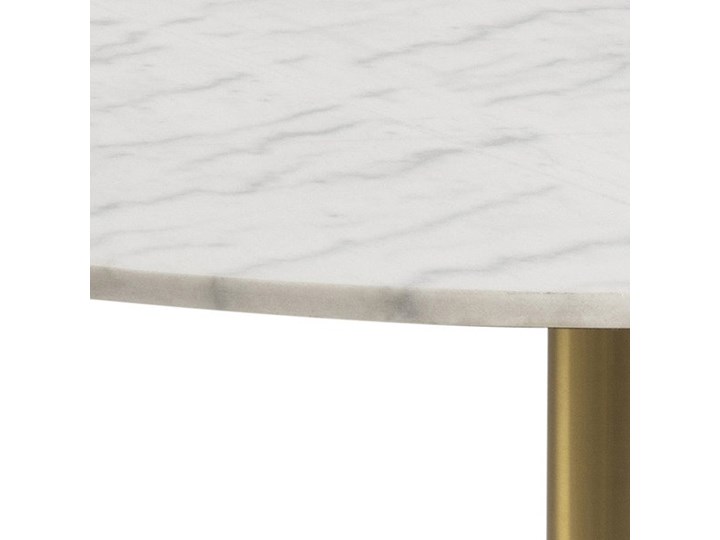 Okrągły stół na złotej nodze Corby 105 biały marmur Wysokość 75 cm Rozkładanie Metal Pomieszczenie Stoły do jadalni