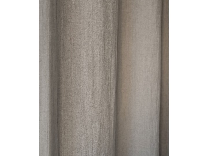 Beżowa lniana zasłona na troczki Linen Tales Night Time, 250x140 cm Len Pomieszczenie Sypialnia