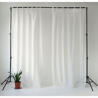 Biała lekka lniana zasłona na troczki Linen Tales Daytime, 275 x 130 cm