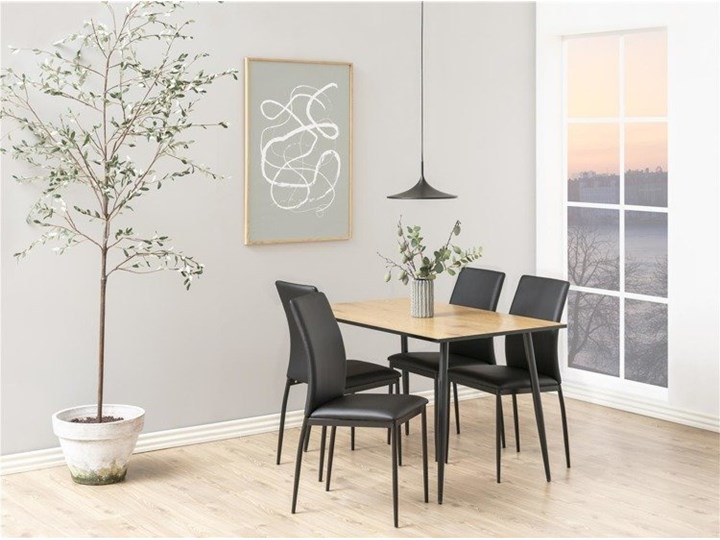 Loftowy stół Crystal 120x80 z blatem imitującym dziki dąb Metal Szerokość 80 cm Pomieszczenie Stoły do jadalni Wysokość 75 cm Długość 120 cm Drewno Rozkładanie