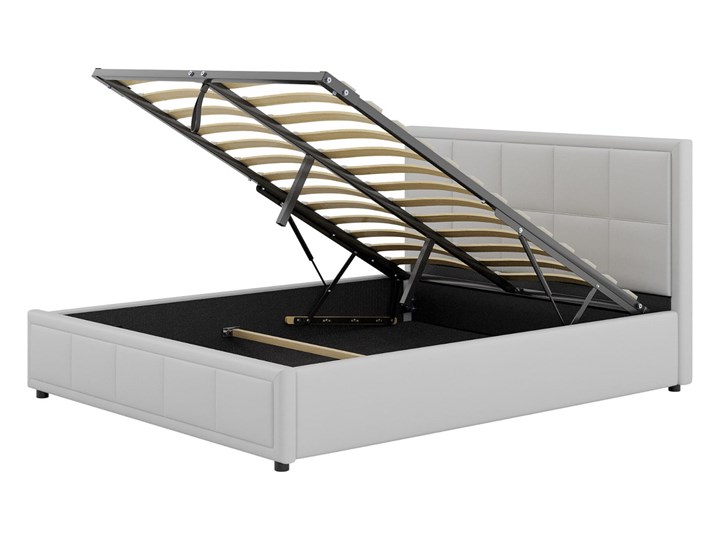 BIAŁE ŁÓŻKO DO SYPIALNI Z POJEMNIKIEM NA POŚCIEL 160X200 LB-44 EKOSKÓRA Rozmiar materaca 160x200 cm Kolor Biały