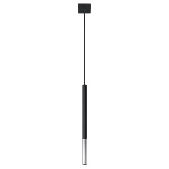 Czarna chromowana pojedyncza lampa wisząca tuba - EX719-Mozaix