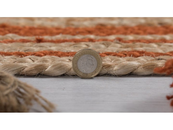 Brązowo-pomarańczowy dywan z juty Flair Rugs Istanbul, ⌀ 150 cm Kolor Beżowy Dywany Okrągły Juta Pomieszczenie Balkon i taras