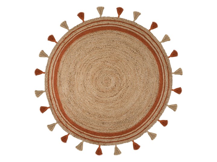 Brązowo-pomarańczowy dywan z juty Flair Rugs Istanbul, ⌀ 150 cm Juta Okrągły Pomieszczenie Balkon i taras Dywany Pomieszczenie Salon