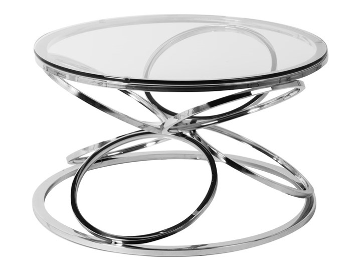 Stolik okrągły szklany / srebro FUTUR GLAMUR