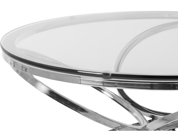 Stolik okrągły szklany / srebro FUTUR GLAMUR Szkło Wysokość 42 cm Stal Kategoria Stoliki i ławy
