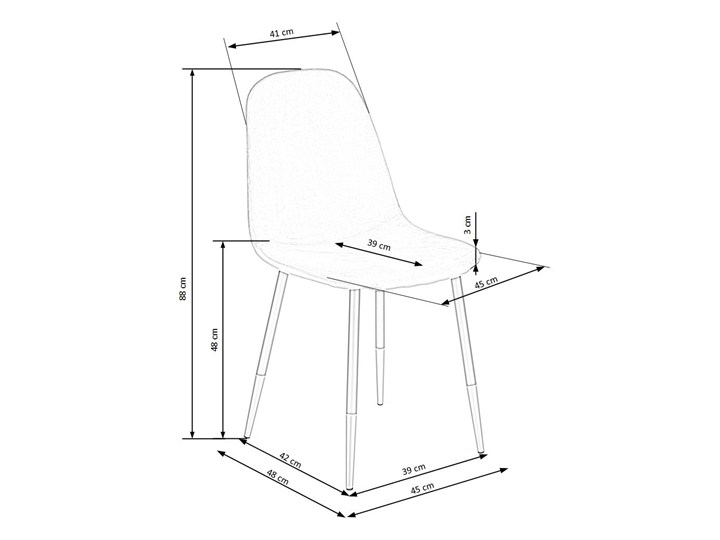 Krzesło K379 VELVET szare HALMAR Stal Tapicerowane Szerokość 45 cm Tkanina Wysokość 88 cm Tworzywo sztuczne Welur Metal Drewno Głębokość 48 cm Styl Rustykalny
