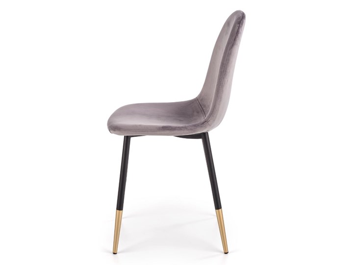 Krzesło K379 VELVET szare HALMAR Szerokość 45 cm Wysokość 88 cm Welur Głębokość 48 cm Styl Glamour Tapicerowane Tworzywo sztuczne Drewno Stal Metal Tkanina Styl Rustykalny