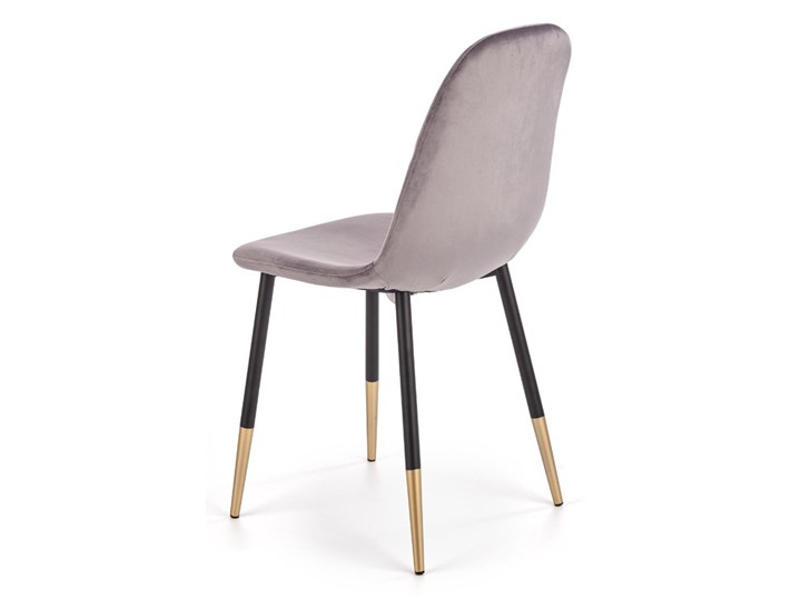 Krzesło K379 VELVET szare HALMAR Welur Szerokość 45 cm Stal Wysokość 88 cm Tkanina Metal Tapicerowane Drewno Głębokość 48 cm Tworzywo sztuczne Styl Glamour Kolor Szary