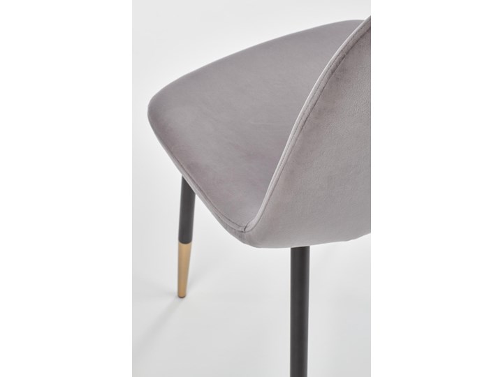 Krzesło K379 VELVET szare HALMAR Metal Welur Wysokość 88 cm Głębokość 48 cm Tkanina Drewno Tworzywo sztuczne Stal Szerokość 45 cm Tapicerowane Kolor Szary