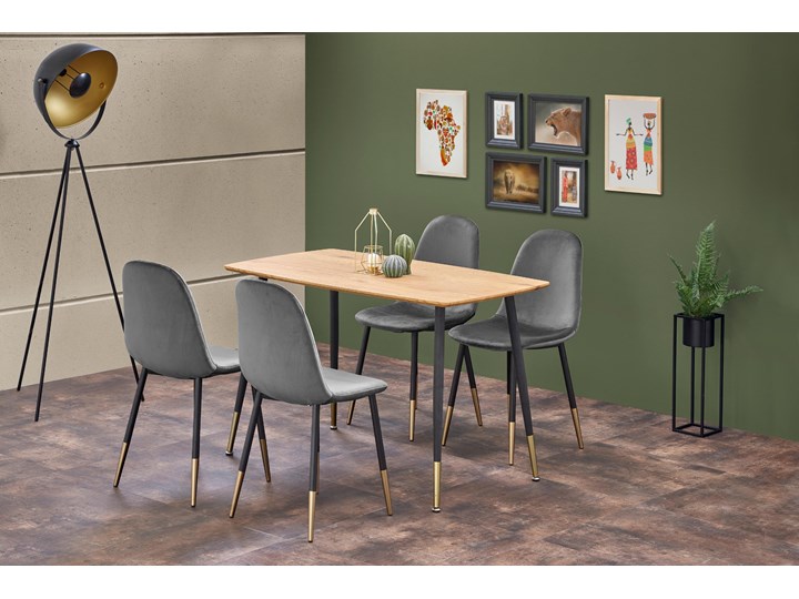 Krzesło K379 VELVET szare HALMAR Głębokość 48 cm Wysokość 88 cm Kolor Szary Tworzywo sztuczne Metal Stal Tkanina Welur Szerokość 45 cm Drewno Tapicerowane Styl Glamour