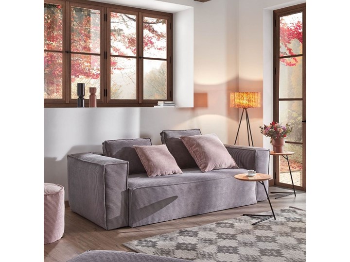 Sofa Blok 240x69 cm szara Wielkość Trzyosobowa Boki Z bokami