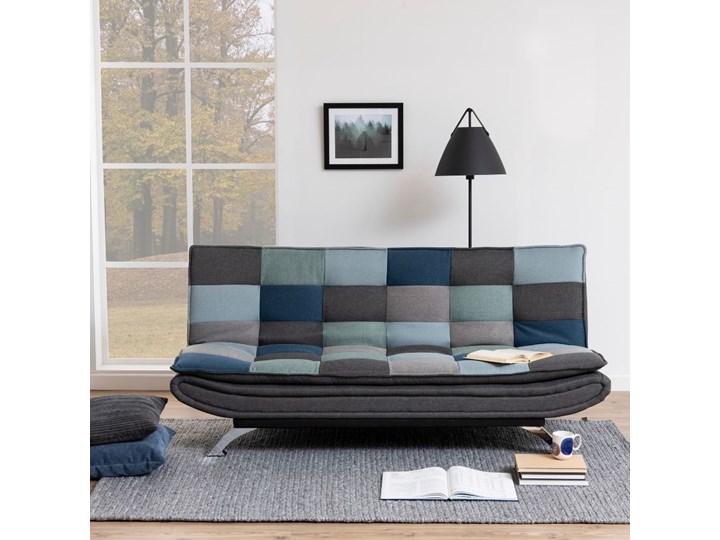 Sofa rozkładana Eveline 196x98-123 cm kolorowa patchwork Głębokość 98 cm Stała konstrukcja Boki Bez boków